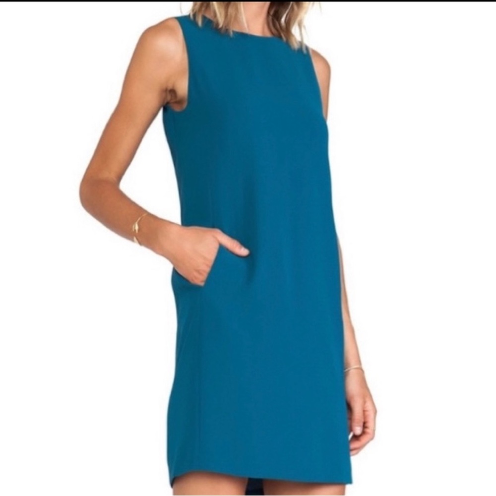 Vince Teal Shift Dress with Pockets